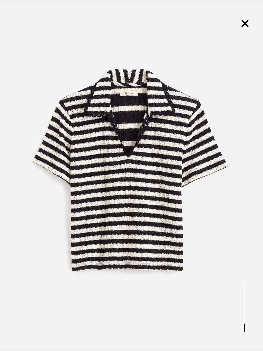 Madewell Crochet-Knit V-Neck Sweater Tee